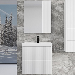 Style Line Мебель для ванной Стокгольм 70 подвесная белый рифленый софт – фотография-1